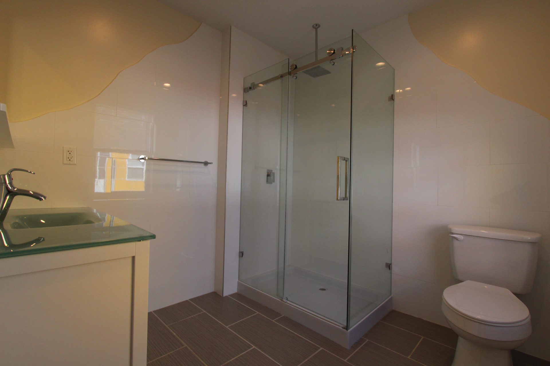 Modern bathroom with walk-in shower